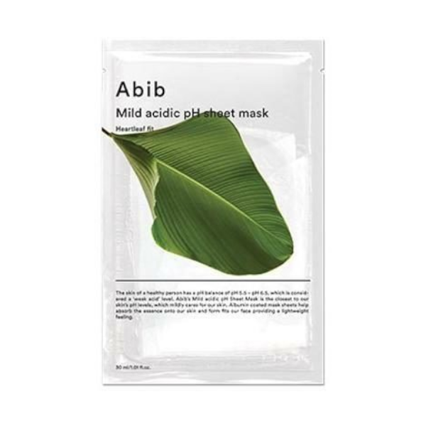 Abib Mild Acidic pH Sheet Mask - Heartleaf Fit - 5pcs