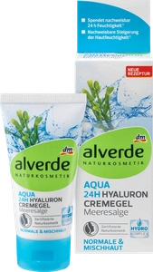 Alverde Naturkosmetik Tagescreme Aqua 24h Hyaluron Hydro Cremegel Meeresalge