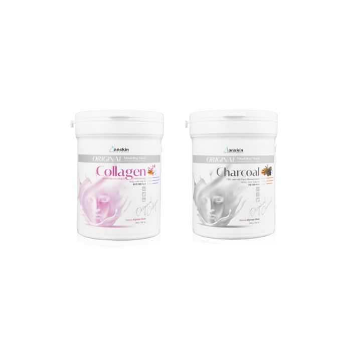 Anskin Modeling Mask - (240g) - Collagen (1ea) + Charcoal (1ea) Set