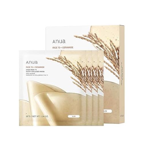 ANUA Rice 70 Glow Collagen Mask - 4pcs