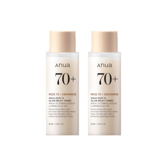 ANUA Rice 70 Glow Milky Toner - 40ml (2ea) Set