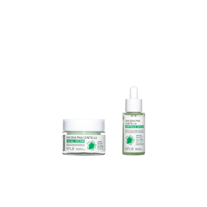 APLB AHA BHA PHA Centella Ampoule Serum - 40ml (1ea) + Facial Cream - 55ml (1ea) Set