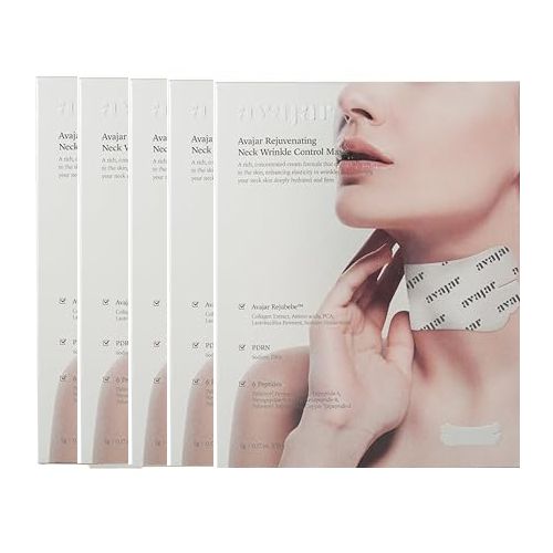 avajar Perfect Neck Age Wrinkle Control Mask - 5pcs