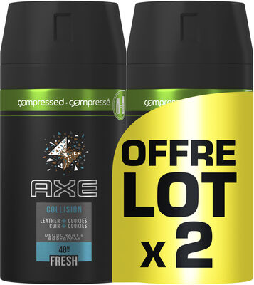 AXE Déodorant Collision Cuir Cookies Spray Compressé Lot 2x100ml