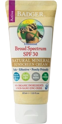 Badger Naturally Unscented Sunscreen With Zinc Oxide