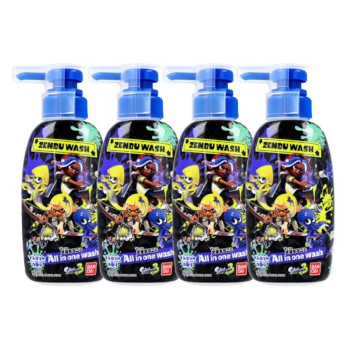 Bandai All in One Bubble Shower Gel - 300ml - Splatoon 3 (4ea) Set"