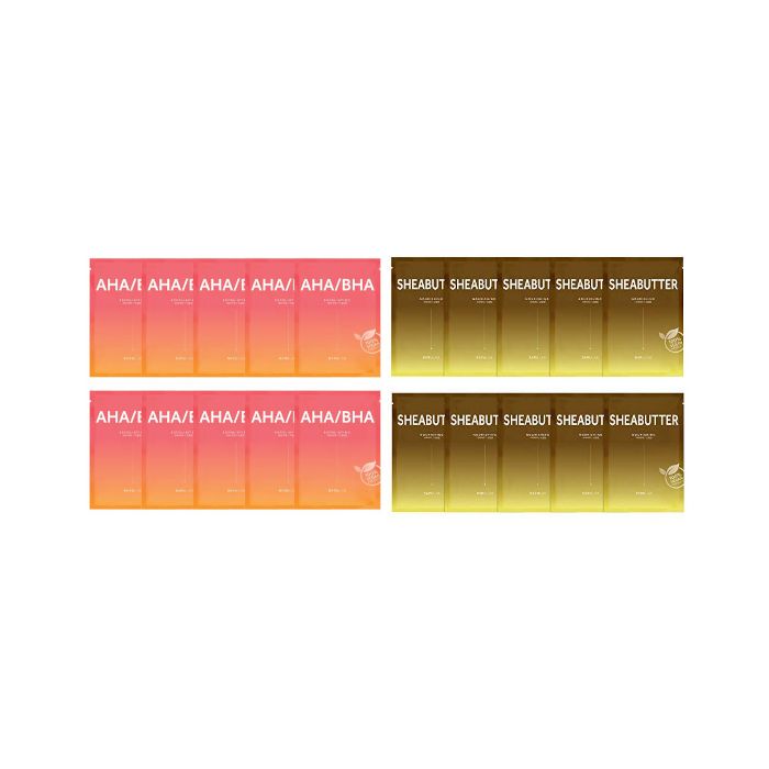 BARULAB The Clean Vegan AHA / BHA Mask - 10pcs (1ea) + The Clean Vegan Sheabutter Mask - 10pcs (1ea) set