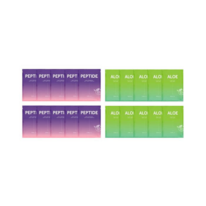 BARULAB The Clean Vegan Peptide Mask - 10pcs (1ea) + The Clean Vegan Aloe Mask - 10pcs (1ea) set