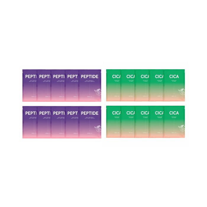 BARULAB The Clean Vegan Peptide Mask - 10pcs (1ea) + The Clean Vegan Cica Mask - 10pcs (1ea) set