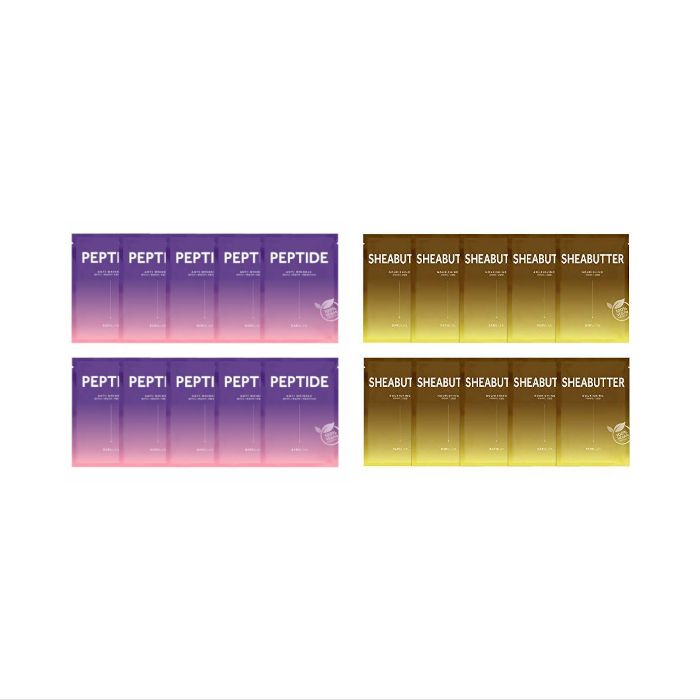 BARULAB The Clean Vegan Peptide Mask - 10pcs (1ea) + The Clean Vegan Sheabutter Mask - 10pcs (1ea) set