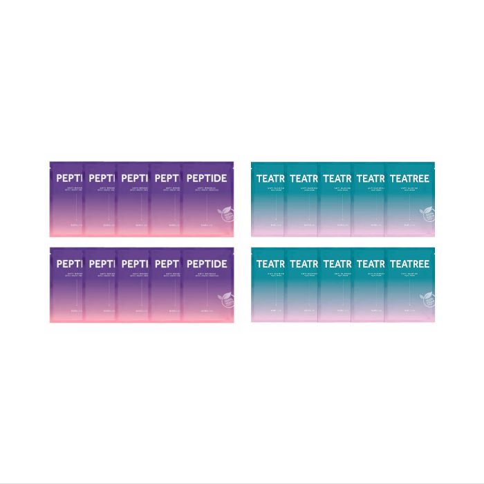 BARULAB The Clean Vegan Peptide Mask - 10pcs (1ea) + The Clean Vegan Teatree Mask - 10pcs (1ea) set