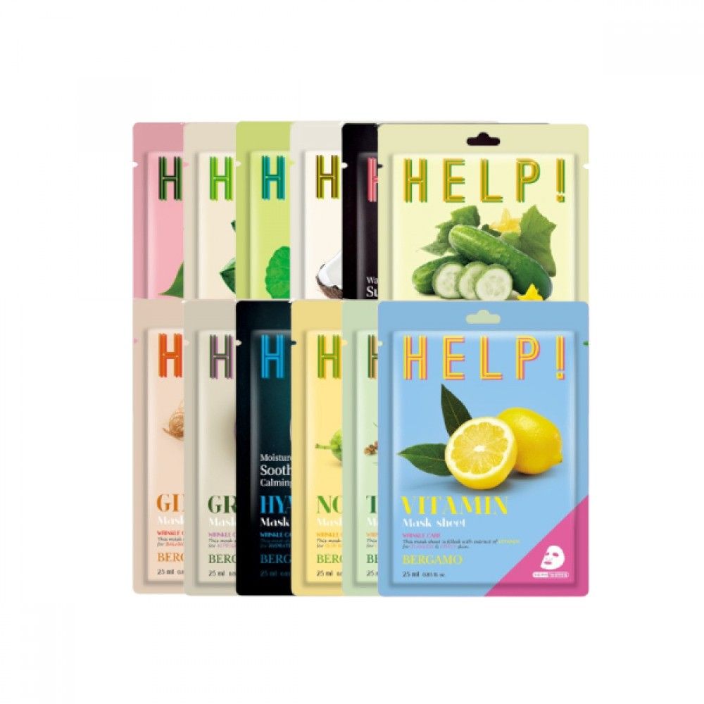 Bergamo Help! Mask Pack Set (Random Flavor) - 6pcs