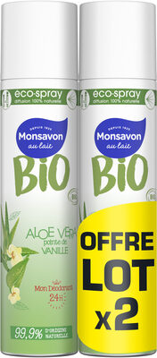 Monsavon BIO Déodorant Femme Spray Aloe Véra Vanille 2x75ml