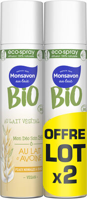 Monsavon BIO Déodorant Femme Spray Lait d'Avoine 2x75ml