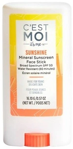 C'est Moi Sunshine Mineral Sunscreen Face Stick Broad Spectrum SPF 50 Water Resistant (80 Minutes)