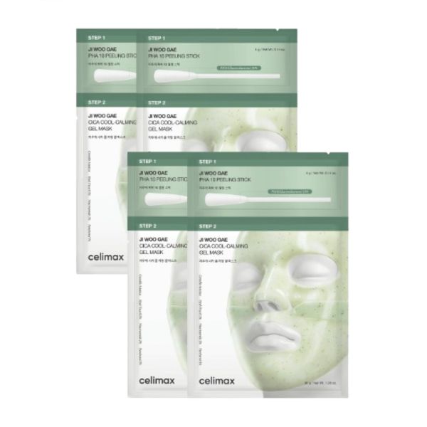 CELIMAX Ji Woo Gae Cica PHA Peeling 2-step Gel Mask - 4pcs