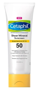 Cetaphil Sheer Mineral Sunscreen SPF 50 Face & Body Lotion Fragrance Free