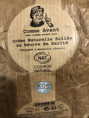 Crème naturelle solide au beurre de karite