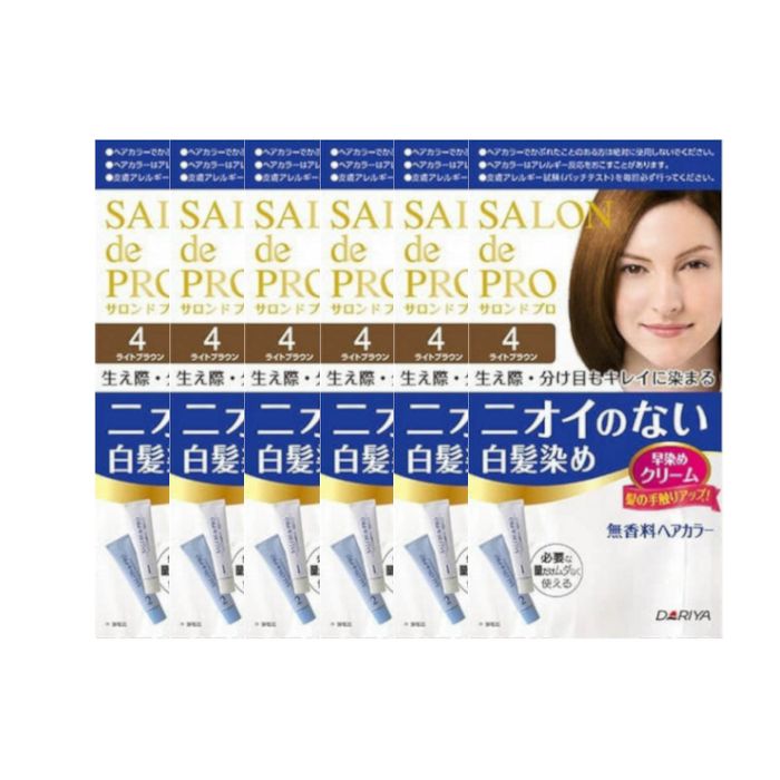 Dariya Salon De Pro - Hair Color Cream - 4 Light Brown 6PCS set