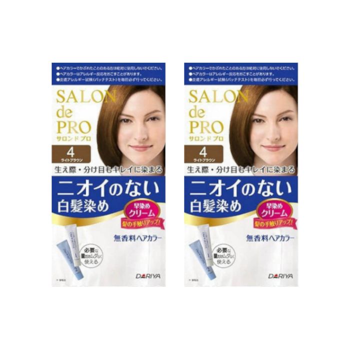 Dariya Salon De Pro - Hair Color Cream - 4 Light Brown Duo Set