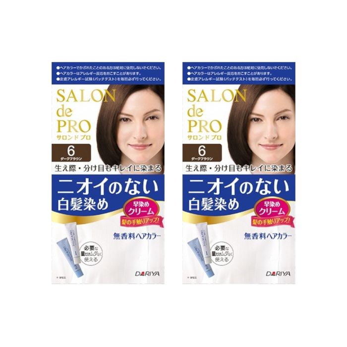 Dariya Salon De Pro - Hair Color Cream - 6 Dark brown Duo set