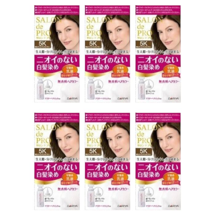 Dariya Salon De Pro Hair Color Emulsion - 1box - 5K Natural Brown (6ea) Set