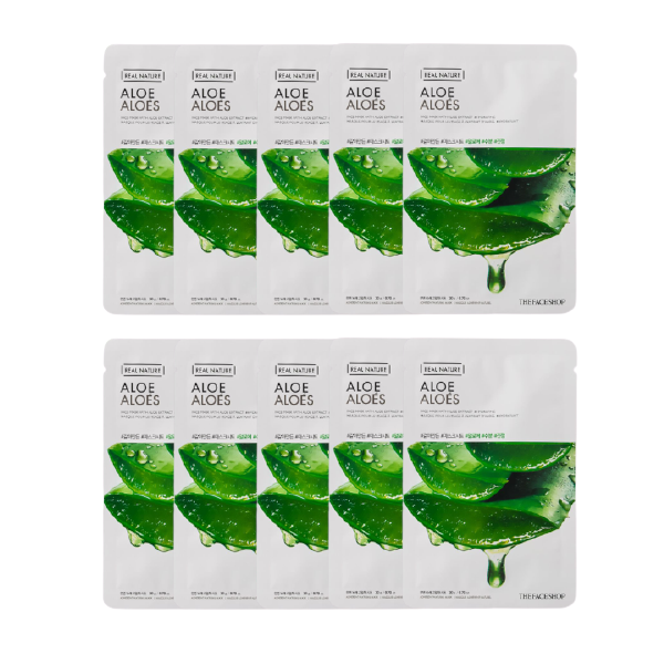 THE FACE SHOP Real Nature Face Mask - Aloe - 10pcs