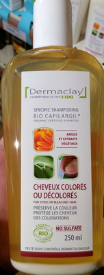 Bio Capilargil Shampooing cheveux colorés ou décolorés Argile et Extraits végétaux