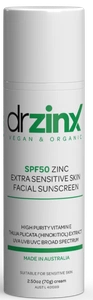 Dr ZinX Organic Extra Sensitive Mineral Sunscreen SPF50 Zinc + Thuja (hinokitiol)