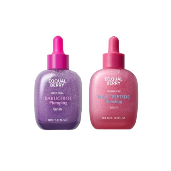 Eqqualberry EQQUALBERRY Bakuchiol Plumping Serum - 30ml (1ea) + NAD+ Peptide Boosting Serum - 30ml (1ea) Set