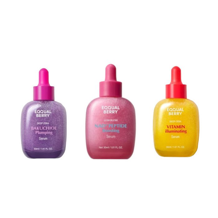 Eqqualberry EQQUALBERRY NAD+ Peptide Boosting Serum - 30ml (1ea) + Bakuchiol Plumping Serum - 30ml (1ea) + Vitamin Illuminating Serum - 30ml (1ea) Set