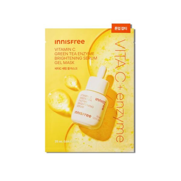 innisfree Vitamin C Green Tea Enzyme Brightening Serum Gel Mask - 1pc
