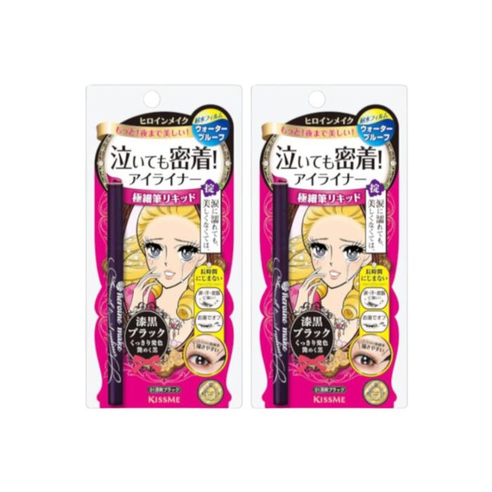 ISEHAN Kiss Me Heroine Make Smooth Liquid Eyeliner - #01 Black (2ea) Set