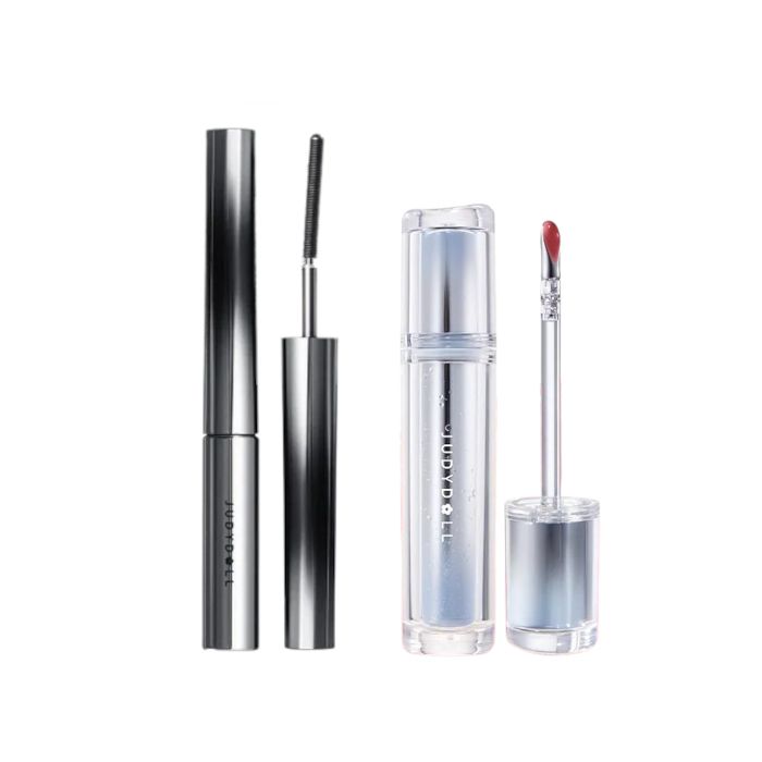 Judydoll 3D Curling Eyelash Iron Mascara Curly - 2g - 01 Black (1ea) + Ice Watery Lip Gloss - 2.4g - 10 Rose Martini (1ea)Set