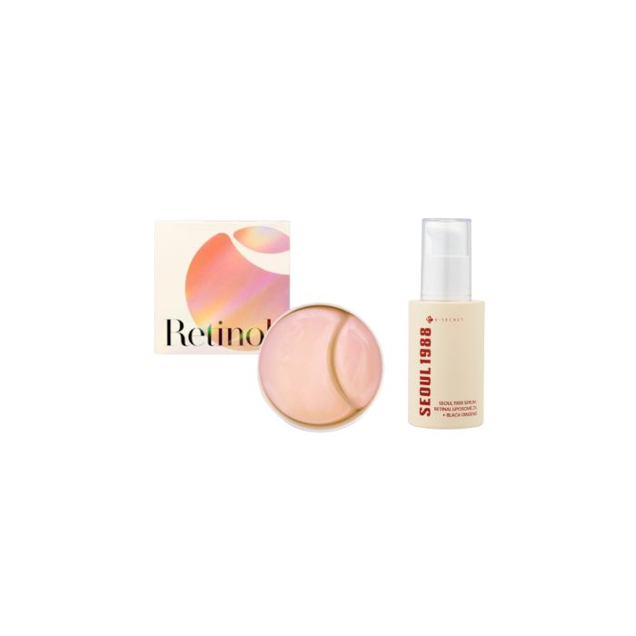 KSECRET Advanced Regenerating Eye Gel Patches - RETINOL - 102g + SEOUL 1988 Serum : Retinal Liposome 2% + Black Ginseng - 30ml Set