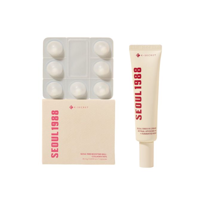 KSECRET SEOUL 1988 Boosting Ball - 35mg x 7 (1ea) X Eye Cream : Retinal Liposome 4% + Fermented Bean - 30ml (1ea) Set