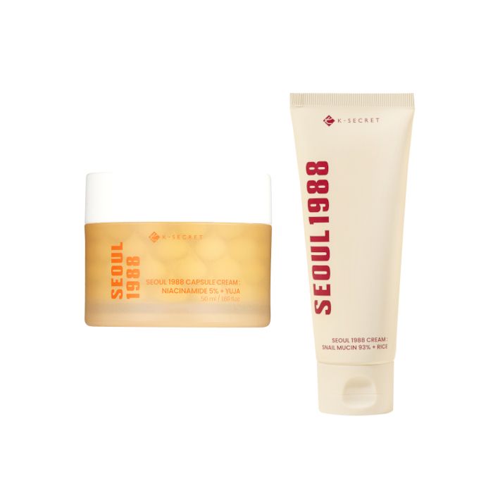 KSECRET SEOUL 1988 Capsule Cream : Niacinamide 5% + Yuja - 50ml (1ea) X Cream : Snail Mucin 93% + Rice - 100ml (1ea) Set