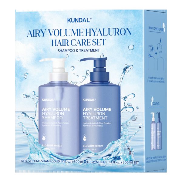 KUNDAL Airy Volume Hyaluron Hair Care Shampoo & Treatment Special Set - 300ml+300ml