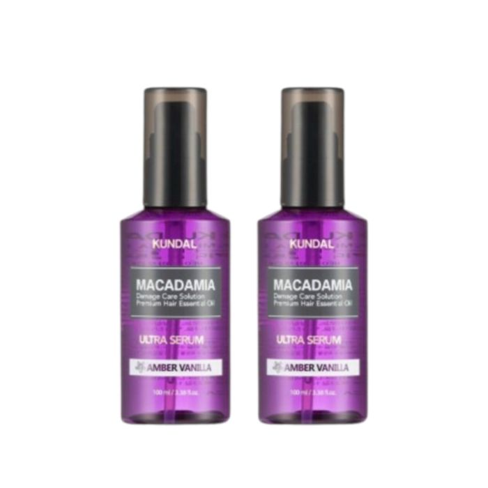 KUNDAL Macadamia Hair Serum - 100ml - DUO Set - Amber Vanilla