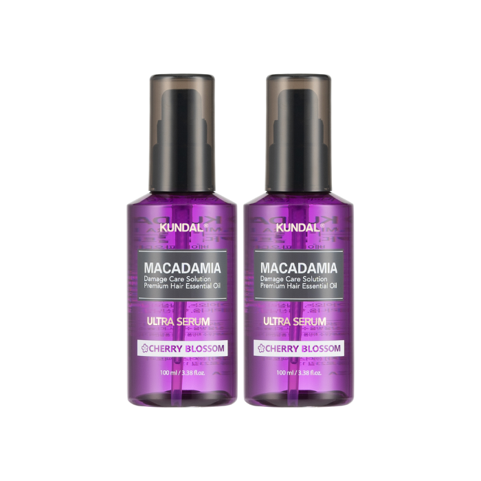 KUNDAL Macadamia Hair Serum - 100ml - DUO Set - Cherry Blossom