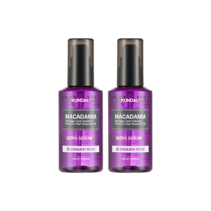 KUNDAL Macadamia Hair Serum - 100ml - DUO Set - English Rose