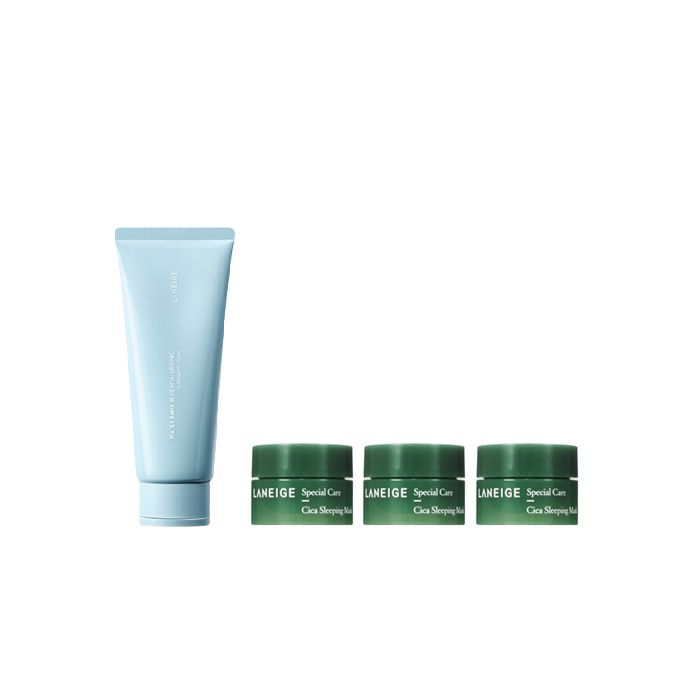 LANEIGE Water Bank Blue Hyaluronic Cleansing Foam - 150g (1ea) + Cica Sleeping Mask 10ml (3ea) Set