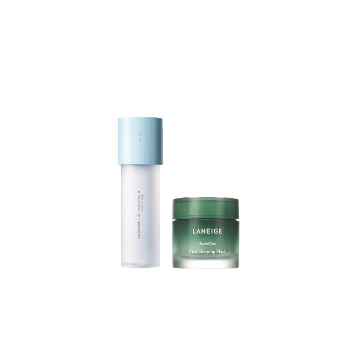 LANEIGE Water Bank Blue Hyaluronic Essence Toner For Combination To Oily Skin - 160ml (1ea) + Cica Sleeping Mask - 60ml (1ea) Set