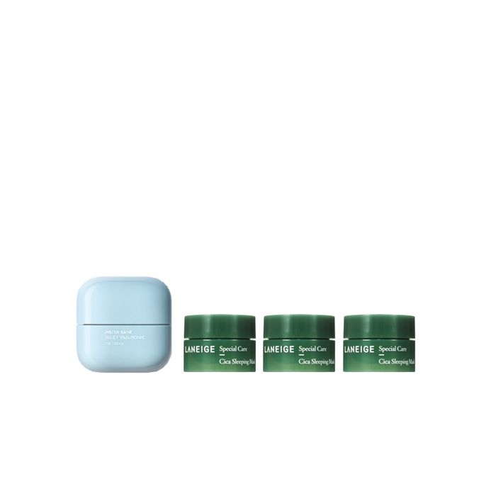 LANEIGE Water Bank Blue Hyaluronic Eye Cream - 25ml (1ea) + Cica Sleeping Mask - 10ml (3ea) Set