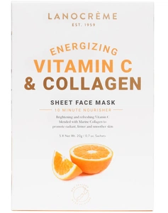 Lanocreme Energizing Vitamin C & Collagen Sheet Face Mask