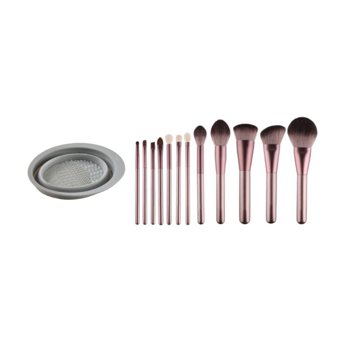 MissLady Collapsible Make Up Brush Cleansing Pot - 1pc - Random Color X MissLady - Set Of 12 Make Up Brushes - 1set/12pcs - Grape