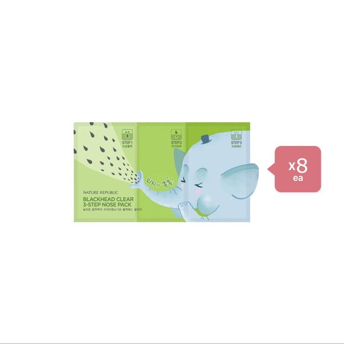 Nature Republic Blackhead Clear 3 Step Nose Pack - 1pc (8ea) Set