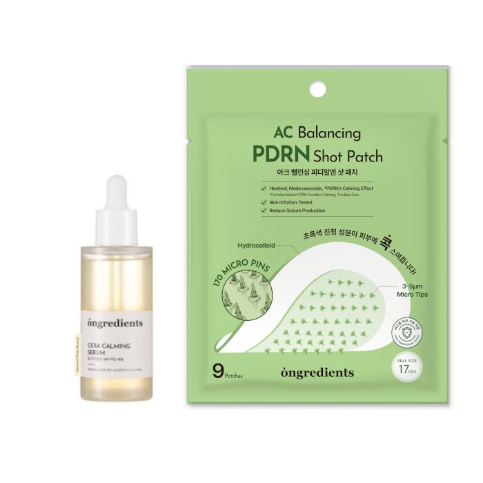 ongredients Cera Calming Serum - 50ml - 250ml + AC Balancing PDRN Shot Patch - 9patches Set