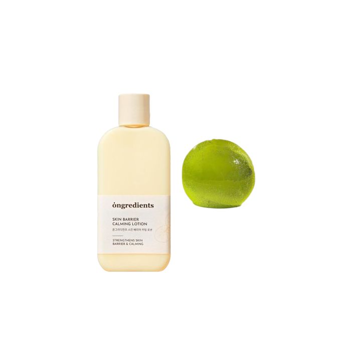 ongredients Cleansing Ball - 110g - Jeju Green Tea + Skin Barrier Calming Lotion - 220ml Set