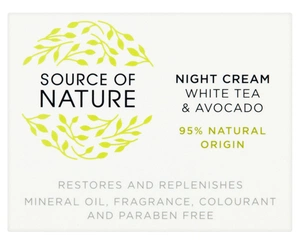 (Sainsburys) Source of Nature Night Cream White Tea & Avocado